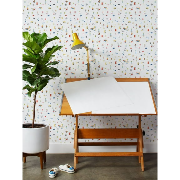 Fisher-Price Land Removable Vinyl Wallpaper by Fisher-Price - White