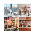 thumbnail image 3 of 2pc Orquídeas Artificial Flor Eterna Decoracion 32 Flores Xtellar rosa, 3 of 3