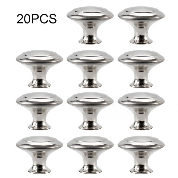LAMIRO 20 Pack Cabinet Door Knobs Brushed Nickel Round Drawer Handle Hardware Stainless Steel with Screw for Kitchen Bathroom Bedroom Silver