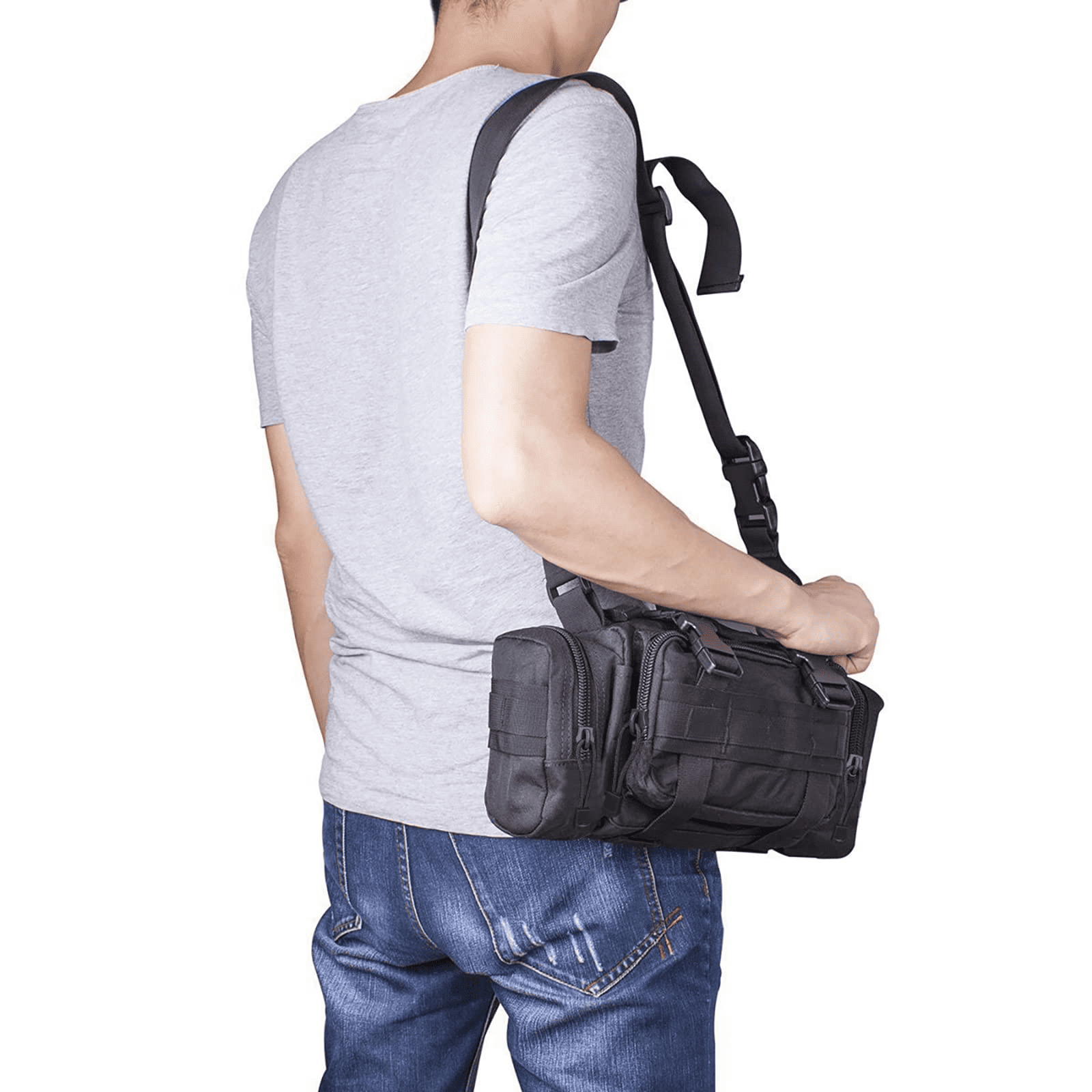 G4Free Waist Pack Sling Bag, Small Crossbody Fanny Pack with Handlebar Strap for Outdoor Hiking and Travel