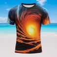 thumbnail image 4 of Camisetas de Verano para Hombres de Manga Corta Impresa Cuello Redondo Casual Top para el Uso Diario de la Playa, 4 of 6