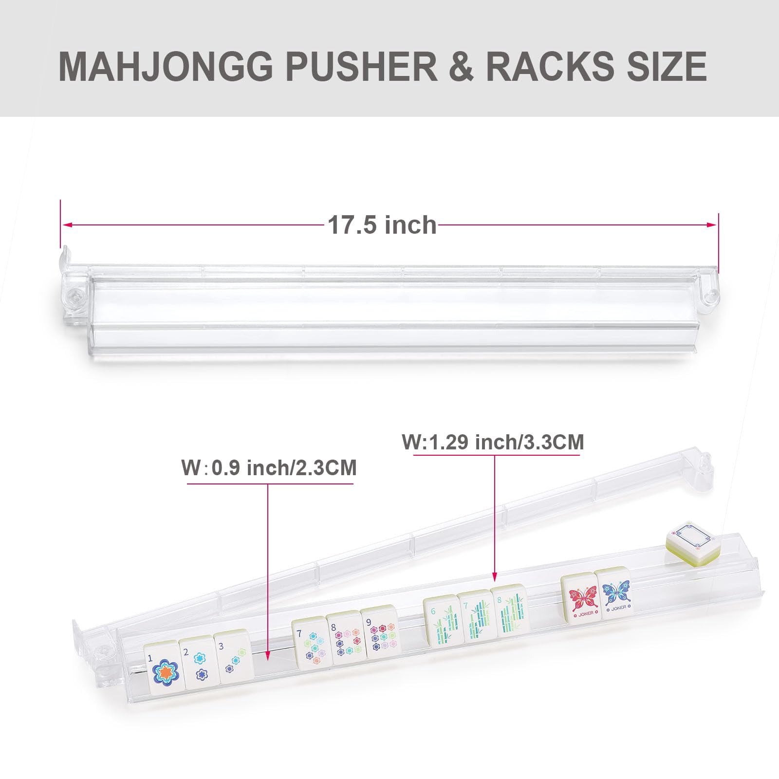Mahjong Racks,4PCS Clear Acrylic Mahjong Racks with Pushers,American Mahjong Accessories Mahjong Gifts Transparency