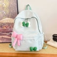 thumbnail image 2 of HJYCHN Toddler Backpack Plaid Bow Design Large Capacity Daypack for Kids Boys Girls School Travel Kids School Backpack Green One Size, 2 of 3