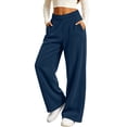 thumbnail image 5 of BXJX Girls Corduroy Pants, Wide‑Leg Fashion Fall Elastic Waist Casual Trousers with Pockets Navy Size 4-5 T, 5 of 9