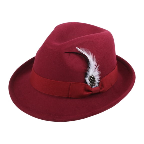 Avaner Fedora Hats for Men Women: Classic Panama Hat with Short Brim, Warm Soft Feather Hat with Feather - for Leisure Holiday