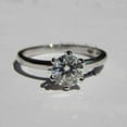 thumbnail image 2 of HeartsAndYou 1ct Round Cut Moissanite Engagement Ring for Women 18k White Gold Over Silver Six Prong Solitaire, 2 of 6