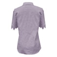 thumbnail image 6 of 2026 New Womens Casual V Neck Short Sleeve Button Down Shirts Business Casual Work Boho Tops Blouses(Purple,XL), 6 of 7