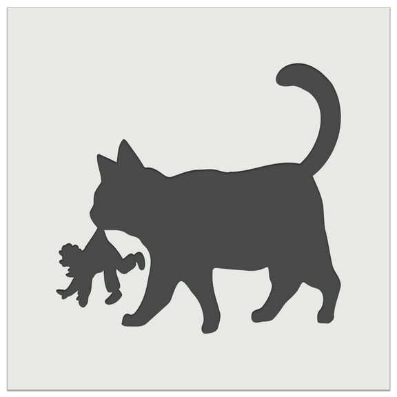 Yule Cat Taking Child Christmas DIY Cookie Wall Craft Stencil - 5.5 Inch