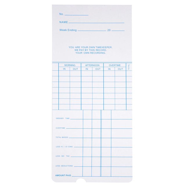 Yescom 1000 Count Weekly Time Clock Cards Timecard for Employee Attendance Payroll Recorder