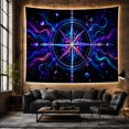 thumbnail image 6 of Celestial Compass Starburst in a Cosmic Nebula, Mystical Psychedelic Style for Space Lovers, Celestial Wall Art, Housewarming Gift, Tapestry Wall Hanging for Bedroom and Dorm, 6 of 7