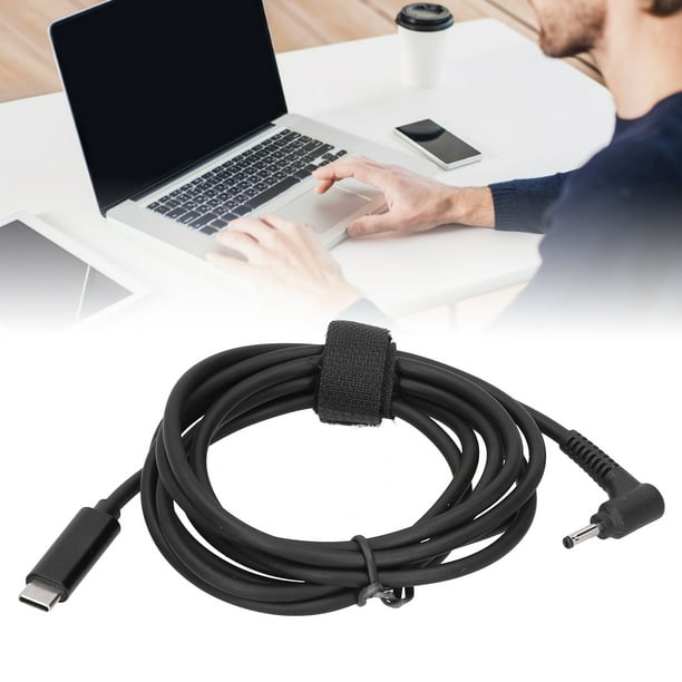 180cm - Cable Cordon Noir Prise double USB-C Charge Rapide