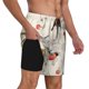 thumbnail image 2 of Balery Little Birds Bañador para hombre, shorts de playa de secado rápido con entrepierna y forro de compresión-Medium, 2 of 6