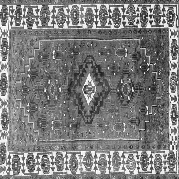 Ahgly Company Indoor Square Persian Gray Traditional Area Rugs, 7' Square