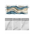 thumbnail image 4 of Valances for Windows Blue Brown Rod Pocket Cafe Window Treatments Valance Curtains for Kitchen Bathroom Laundry Basement Windows 56"x16", 4 of 9