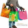 thumbnail image 3 of 4pcs colorful mesh beach tote bag, mesh drawstring shopping bag suitable for gifts, toys, groceries and laundry, 3 of 7