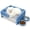 Blue, variant on Small Dog Bed with Cushion & Bowls, Plastic Pet Bed for Puppies and Small Dogs, Raised Puppy Bed with Removable Soft Pad, Indoor Dog Bed with Double Food & Water Bowls, Pink