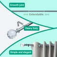 thumbnail image 4 of Curtain Rod Chrome Extendable Curtain Rod 48" to 120" Adjustable Curtain Rods Includes rods, ball finials, 3piece brackets, hardware kits, 4 of 8