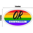 thumbnail image 3 of Corvallis OR Oregon Benton County Rainbow Pride Flag 6 Stripes Pride Flag Euro Decal Bumper Sticker 3M Vinyl 3" x 5", 3 of 3