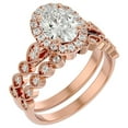thumbnail image 2 of SuperJeweler 2 Carat Oval Shape Diamond Bridal Set In 14 Karat Rose Gold For Women, 2 of 6