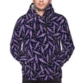 thumbnail image 4 of KLL Lavender Flowers Print Mens Hoodie Long Sleeve Casual Pullover Hooded Sweatshirt Fashion Drawstring Hoodies with Pocket-XX-Large, 4 of 6