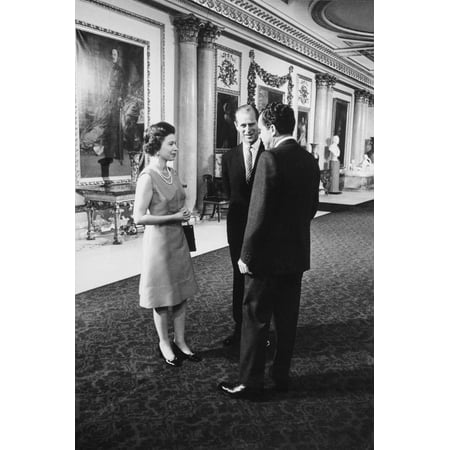 Queen Elizabeth Buckingham Palace - President Nixon Chats With Queen Elizabeth Ii And Prince Phillip At Buckingham Palace Feb 25 1969 History