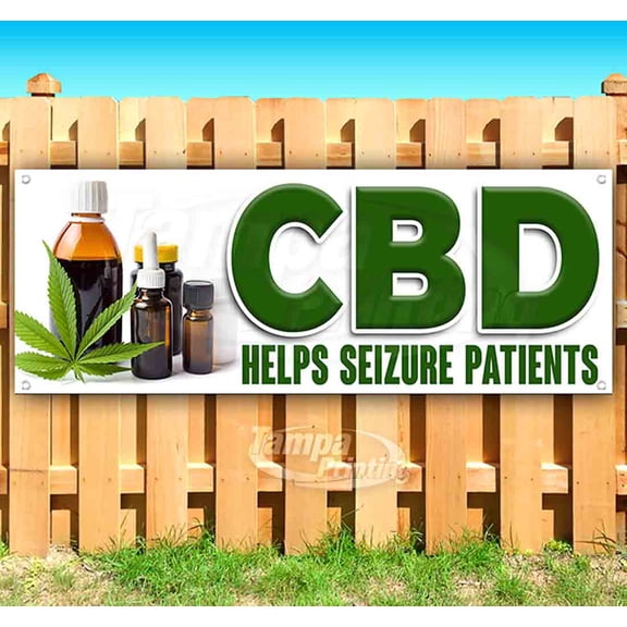 Cbd Helps Seizure Patients 13 oz Vinyl Banner With Metal Grommets