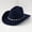 Navy, variant on Stylish Western Cowboy Fedora Hat For Adults Featuring Bohemian Rhinestone And A Classic Curved Brim Navy,One Size