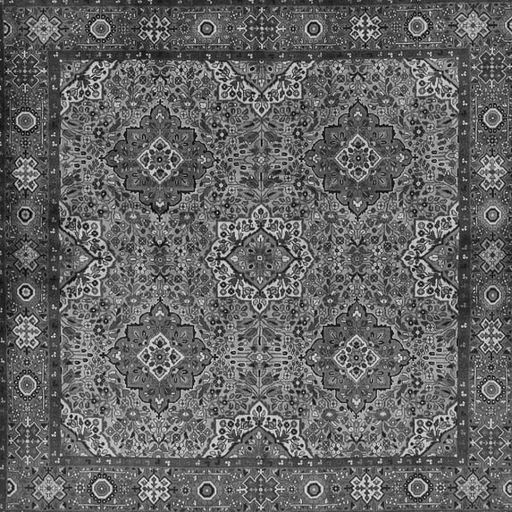 Ahgly Company Indoor Square Persian Gray Traditional Area Rugs, 7' Square