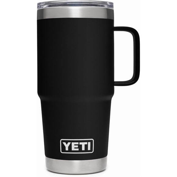 Rambler 20 oz Travel Mug, Stainless Steel, Vacuum Insulated with Stronghold Lid, Black