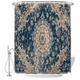 thumbnail image 2 of Navy Blue Boho Waterproof Fabric Shower Curtain,Modern Geometric Abstract Ehtnic Waterproof Fabric Shower Curtain for Bathroom Curtains Bathtubs Hotel Shower Curtains with 12 Hooks Standard 60x72, 2 of 8