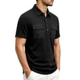 thumbnail image 2 of Men's Summer Solid Casual Shirt Tops Turndown Collar Short Sleeve Loose Fit Multi-Pocket Button Down Polyester Blend Breathable Quick Dry Fishing Hiking Workout Beach Vacation, 2 of 9