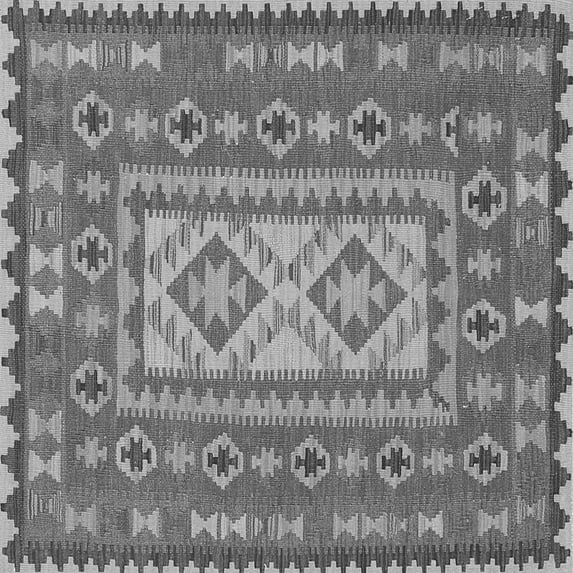 Ahgly Company Indoor Square Persian Gray Traditional Area Rugs, 6' Square