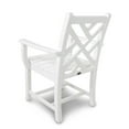 thumbnail image 4 of POLYWOOD Chippendale 5-Piece Round Arm Chair Dining Set - White, 4 of 5