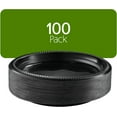 thumbnail image 3 of PLASTICPRO 7" Black Plastic Plates Lightweight Disposable Plates for Parties, 100-Pack, 3 of 7