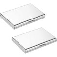 thumbnail image 1 of 2 Pcs Metallic Business Credit Card Holder (Silver) with RFID Blocking Technology, Cool Slim Metal Business Card Case - 6 Slots for Your Credit Cards, 1 of 5
