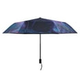 thumbnail image 2 of Compact Sun Umbrella Windproof Travel Umbrellas for Rain Strong Portable UV Protection Black Cat with Wizard Hat, 2 of 8