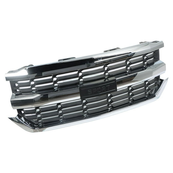 WaiRitoday Compatible with 2016 2017 2018 2019 Chevy Silverado 1500 Front Upper Grille Chrome 84602489