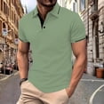 thumbnail image 2 of Afdoent Men's Polo Shirts Solid Color Versatile Male Leisure Loose Collar Button Open Collar Ribbed Sports Short Sleeve Shirt Breathable, 2 of 6