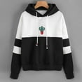 thumbnail image 2 of Odeerbi Sweaters For Women Trendy 2025 Casual Hooded Slim-fit Cactus Print Sweater Coat Black, 2 of 3
