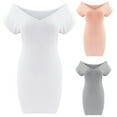 thumbnail image 2 of Nouvelle Robe d'Été pour Femmes Aguichant Col en V Robes de Boîte de Nuit Vestidos Tempérament Couleur Unie Robe de Fête Mini Slim Été, 2 of 5