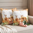 thumbnail image 2 of Orange Pumpkins Fall Thanksgiving Outdoor Pillow Covers 24"x24" Set of 2, Waterproof Throw Pillow Covers for Patio Furniture, Maple Leaf Decorative Cushion Pillowcases for Garden Porch Couch Sofa, 2 of 9