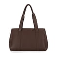 thumbnail image 3 of Free Assembly Women's Faux Leather Work Tote Handbag, Chocolate, 3 of 5