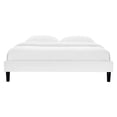 thumbnail image 4 of Platform Bed Frame, King Size, Velvet, White, Modern Contemporary Urban Design, Bedroom Master Guest Suite, 4 of 5