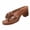 Brown, variant on ShiShine Womens Boho Floral Thong Sandals Chunky Heel Slip On Mules Casual Summer Flip Flops Anti Slip Outdoor Walking Shoes