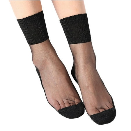 

Leylayray Compression Socks For Women Summer Women Ladies Sheer Silky Glitter Transparent Long Stockings Ankle Socks(Buy 2 Get 1 Free)