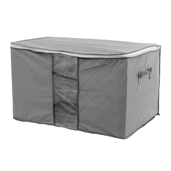 Unique Bargains Home Bedding Quilt Blanket Pillow Dustproof Storage Bag Organizer Gray