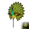 thumbnail image 4 of Solar Peacock Ground Stake Light, Crackle Glass Metal Yard Decor for Garden, 4 of 8