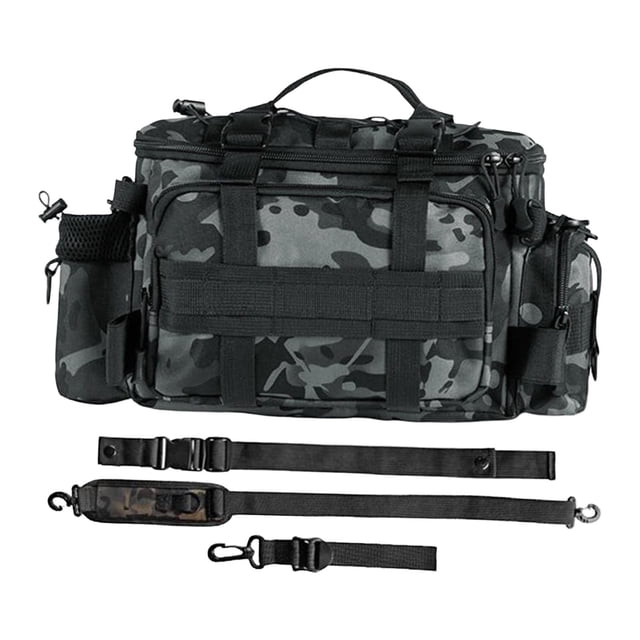 guohui Case Tackle Bag Storage Organizer Waterproof Shoulder Strap Rod Holder Reel Gear Gray