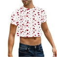 thumbnail image 2 of Blusas y camisas de manga corta y cuello redondo para hombre, blusas de verano con estampado y mangas cortas para hombre., 2 of 8
