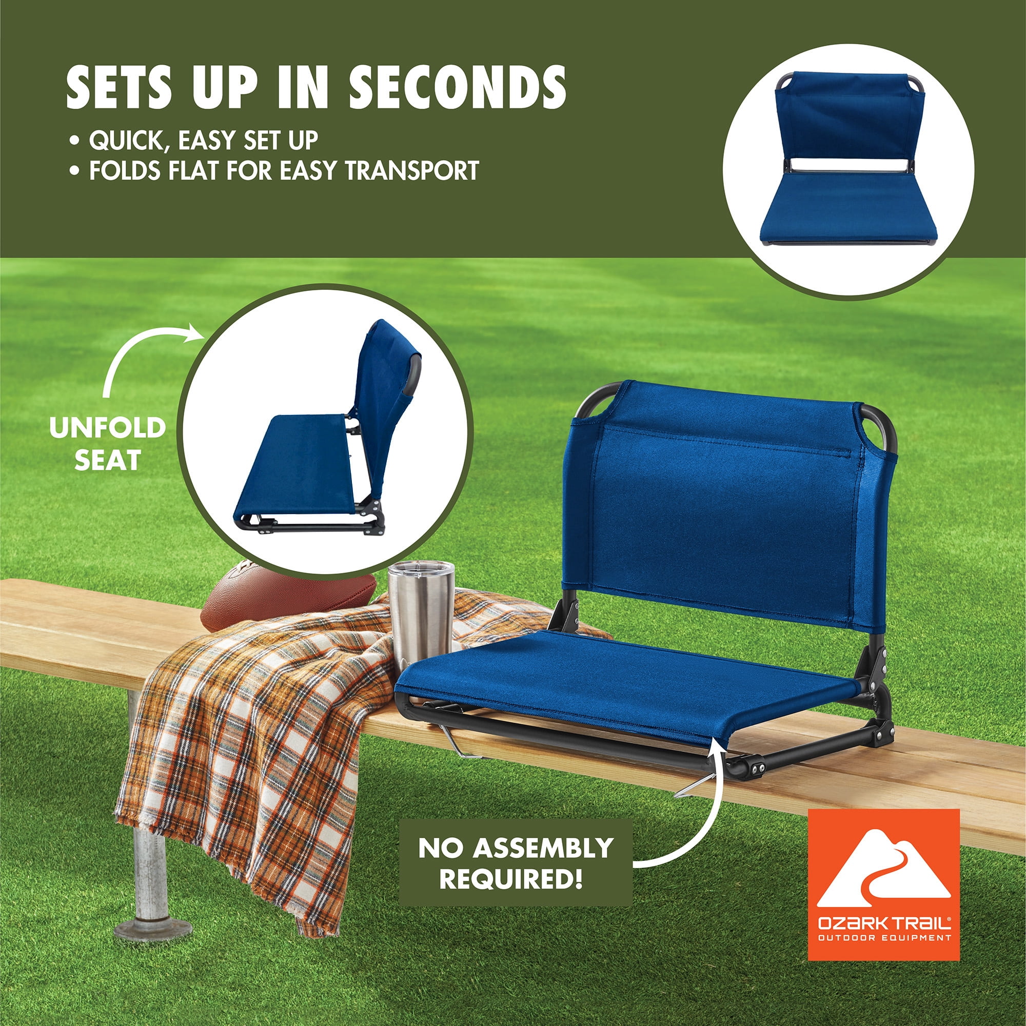 Ozark Trail Stadium Seat Blue